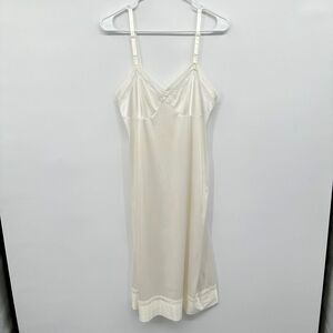 Vintage Lorraine Slip Dress Size‎ 34 Tall Small Silky Adjustable Embroidered USA